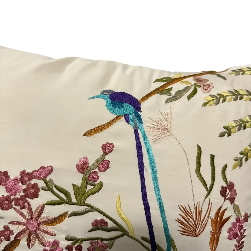 Pier 1 Embroidered Tasseled Rectangle Throw Pillow Accent 17 x 11" with Insert - Picture 4 of 7